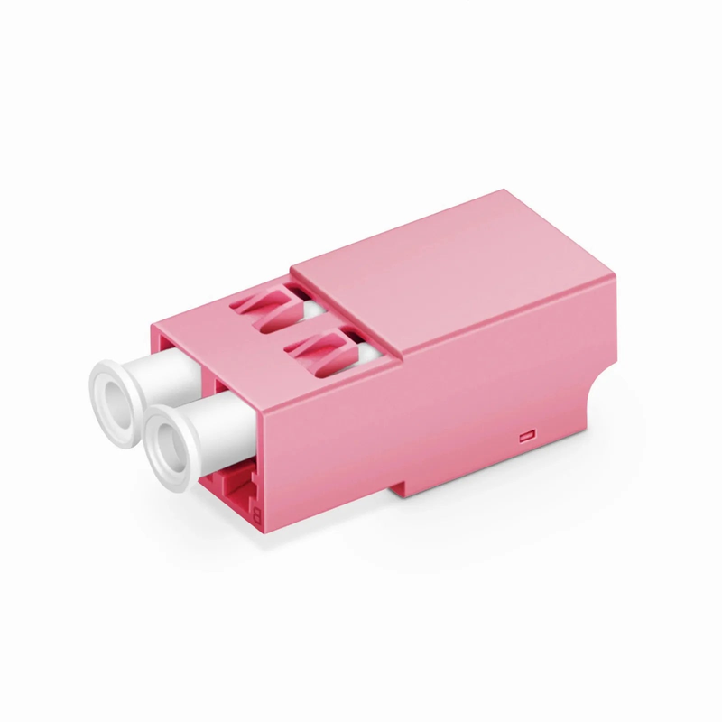 Refurb Squared LC/UPC to LC/UPC Duplex OM4 Multimode Shuttered Fiber Optic Adapter/Coupler without Flange