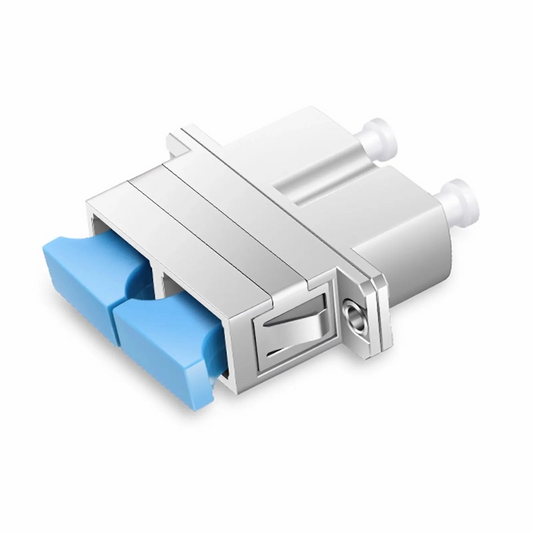 Refurb Squared LC/UPC Female to SC/UPC Female Hybrid Duplex Single Mode/Multimode Metal Fiber Optic Adapter/Coupler with Flange