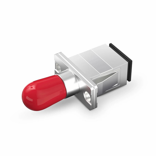 Refurb Squared ST/UPC Female to SC/UPC Female Hybrid Simplex Single Mode/Multimode Metal Fiber Optic Adapter/Coupler with Flange