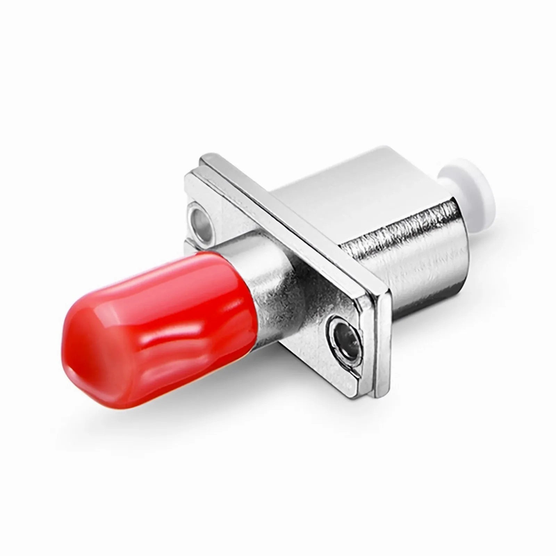 Refurb Squared ST/UPC Female to LC/UPC Female Hybrid Simplex Single Mode/Multimode Metal Fiber Optic Adapter/Coupler with Flange