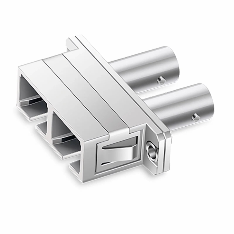 Refurb Squared ST/UPC Female to SC/UPC Female Hybrid Duplex Single Mode/Multimode Metal Fiber Optic Adapter/Coupler with Flange