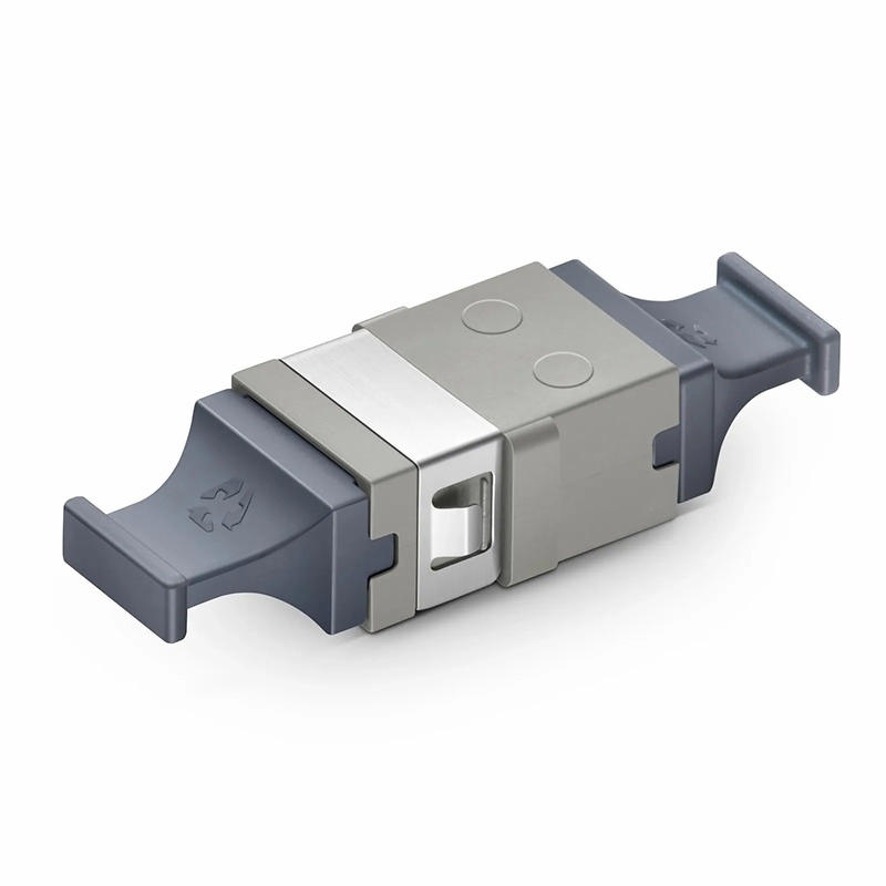 Refurb Squared US Conec MTP®/MPO-8/12/24 Grey Fiber Optic Adapter/Coupler without Flange, Key Up to Up