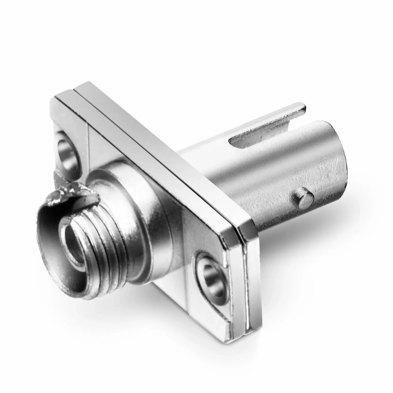 Refurb Squared FC/UPC Female to ST/UPC Female Hybrid Simplex Single Mode/Multimode Metal Fiber Optic Adapter/Coupler with Flange