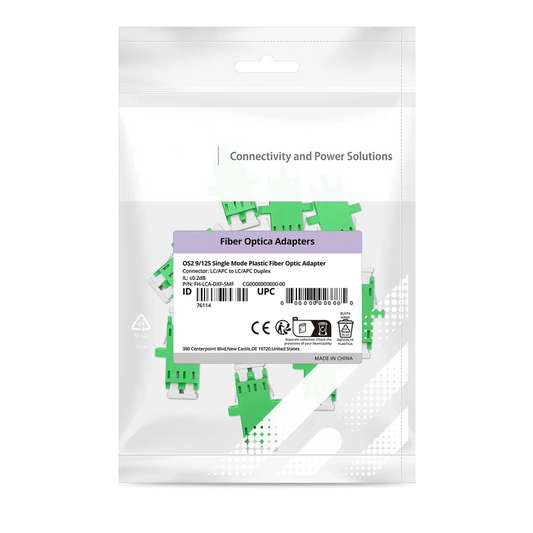 Refurb Squared LC/APC to LC/APC Duplex OS2 Single Mode Plastic Fiber Optic Adapter/Coupler with Flange (10pcs/Pack)
