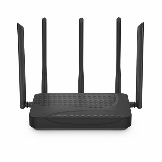 Refurb Squared ONU1911-4GVC-W, XPON (GPON+EPON) ONU, with 1x PON, SC/UPC, 4x GE, 1x POTS, 1x USB, 1x RF, and 5x External Antennas (3000M WiFi 6)