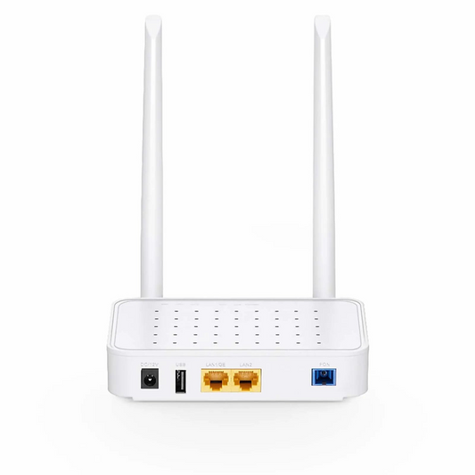 Refurb Squared ONU1910-1GF-W, XPON (GPON + EPON) ONU, with 1 x PON, 1 x GE, 1 x FE, 1 x USB, and 2 x External Antennas (2.4GHz, 300Mbps WiFi 4)