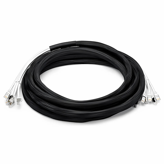 Refurb Squared 33ft (10m) 6 Plug to 6 Plug Cat6a Shielded (S/FTP) PVC CMR Pre-Terminated Copper Trunk Cable