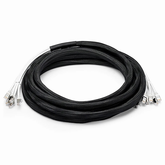 Refurb Squared 6.56ft (2m) 6 Plug to 6 Plug Cat6a Shielded (S/FTP) PVC CMR Pre-Terminated Copper Trunk Cable
