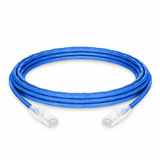 Refurb Squared 16ft (4.9m) Cat6a 26AWG Snagless Shielded (S/FTP) PVC CM Ethernet Network Patch Cable, Blue