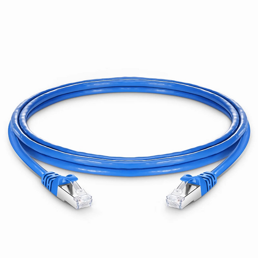 Refurb Squared 7ft (2.1m) Cat6a 26AWG Snagless Shielded (S/FTP) PVC CM Ethernet Network Patch Cable, Blue