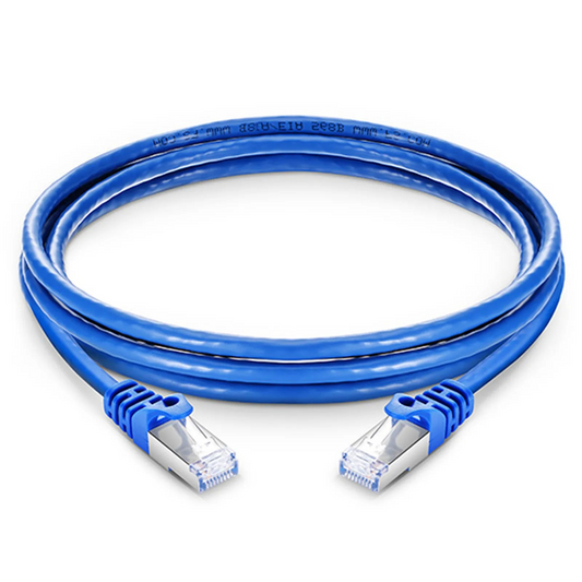 Refurb Squared 16ft (4.9m) Cat6a 26AWG Snagless Shielded (S/FTP) PVC CM Ethernet Network Patch Cable, Blue