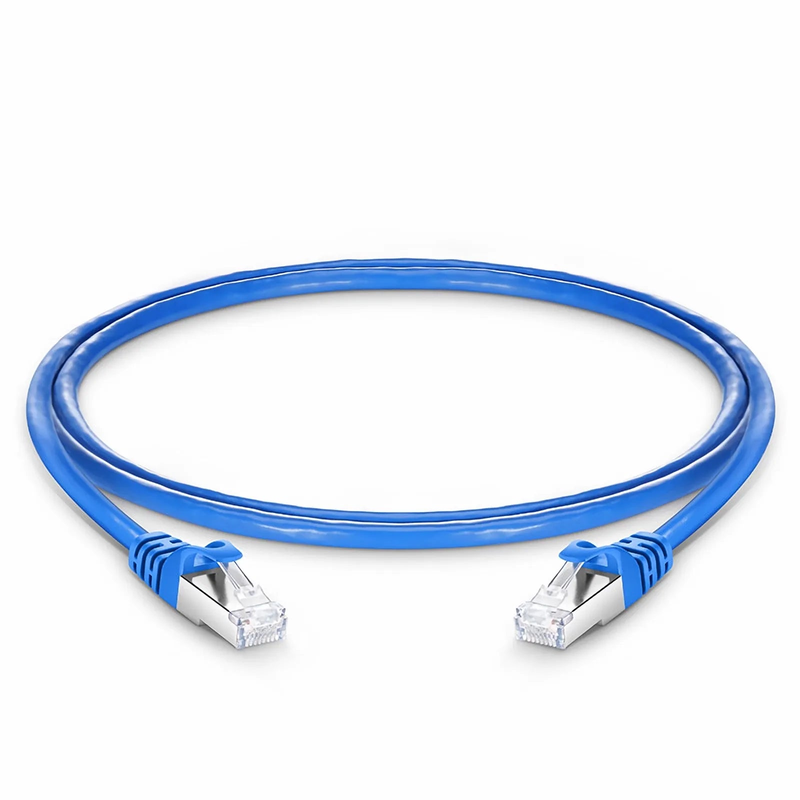Refurb Squared 4ft (1.2m) Cat6a 26AWG Snagless Shielded (S/FTP) PVC CM Ethernet Network Patch Cable, Blue