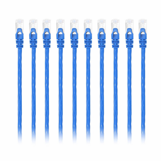 Refurb Squared 4ft (1.2m) Cat6 26AWG Snagless Shielded (S/FTP) PVC CM Ethernet Network Patch Cable, Blue, (10pcs/pack)