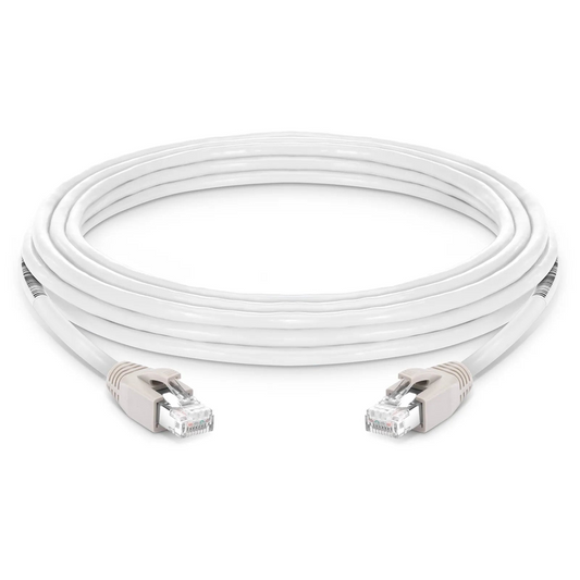 Refurb Squared 16ft (4.9m) Cat8 24AWG Snagless Shielded (S/FTP) PVC CM Ethernet Network Patch Cable, PoE++, 40G, 2GHz, Off-White