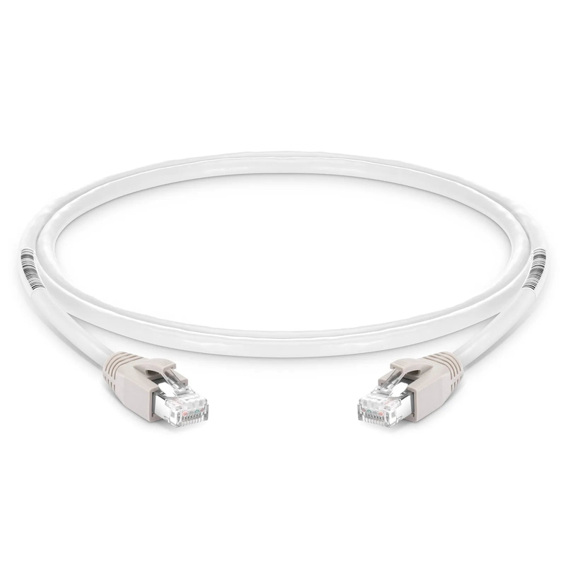 Refurb Squared 3ft (0.9m) Cat8 24AWG Snagless Shielded (S/FTP) PVC CM Ethernet Network Patch Cable, PoE++, 40G, 2GHz, Off-White
