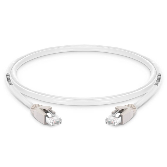 Refurb Squared 3ft (0.9m) Cat8 24AWG Snagless Shielded (S/FTP) PVC CM Ethernet Network Patch Cable, PoE++, 40G, 2GHz, Off-White
