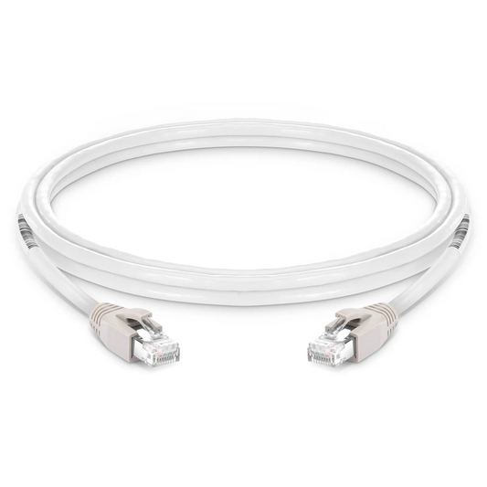 Refurb Squared 7ft (2.1m) Cat8 24AWG Snagless Shielded (S/FTP) PVC CM Ethernet Network Patch Cable, PoE++, 40G, 2GHz, Off-White