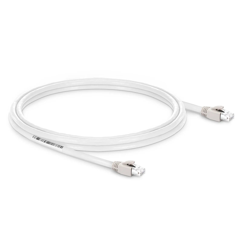 Refurb Squared 7ft (2.1m) Cat8 24AWG Snagless Shielded (S/FTP) PVC CM Ethernet Network Patch Cable, PoE++, 40G, 2GHz, Off-White
