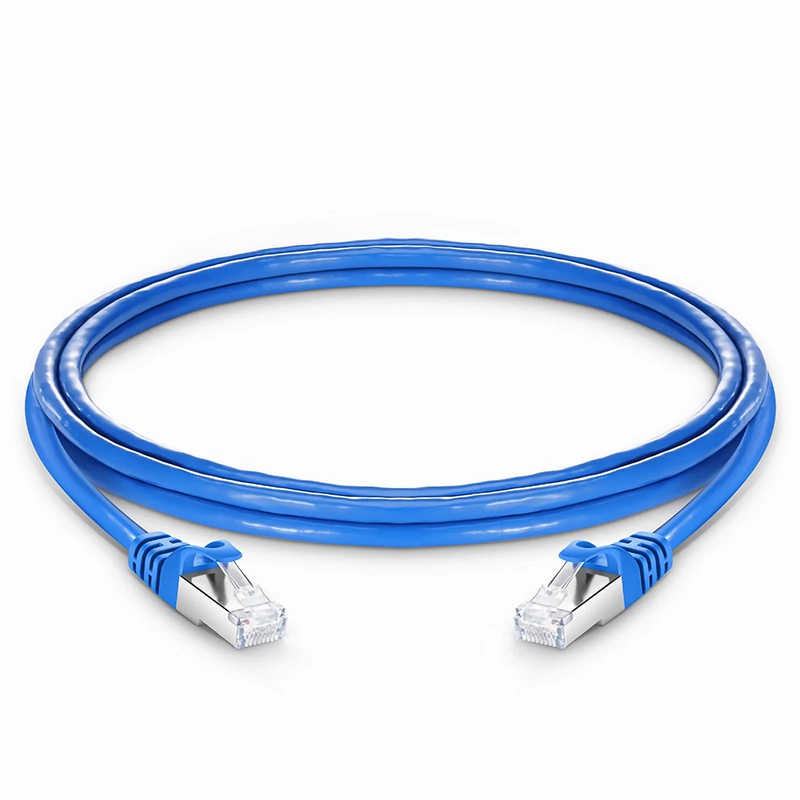 Refurb Squared 5ft (1.5m) Cat6 26AWG Snagless Shielded (S/FTP) PVC CM Ethernet Network Patch Cable, Blue