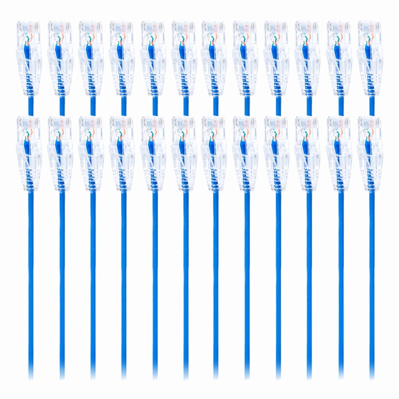 Refurb Squared 5ft (1.5m) Cat6 Snagless Unshielded (U/UTP) PVC CM Small Diameter High-Flex Ethernet Network Patch Cable, Blue, (24pcs/pack)