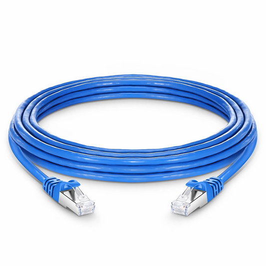Refurb Squared 25ft (7.6m) Cat7 Snagless Shielded (S/FTP) PVC CM Ethernet Network Patch Cable, Blue