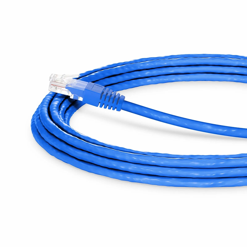 Refurb Squared 15ft (4.6m) 90 Degree Cat6 26AWG Snagless Unshielded (U/UTP) PVC CM Ethernet Network Patch Cable, RJ45 Right Angle UP Male to RJ45 Male, Blue