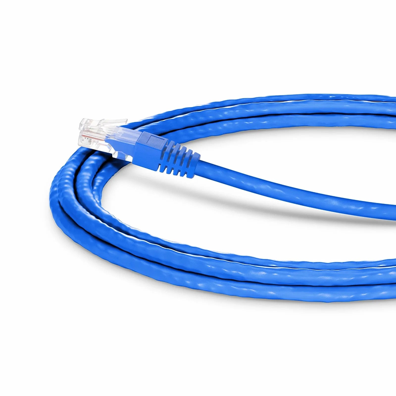 Refurb Squared 10ft (3m) 90 Degree Cat6 26AWG Snagless Unshielded (U/UTP) PVC CM Ethernet Network Patch Cable, RJ45 Right Angle UP Male to RJ45 Male, Blue
