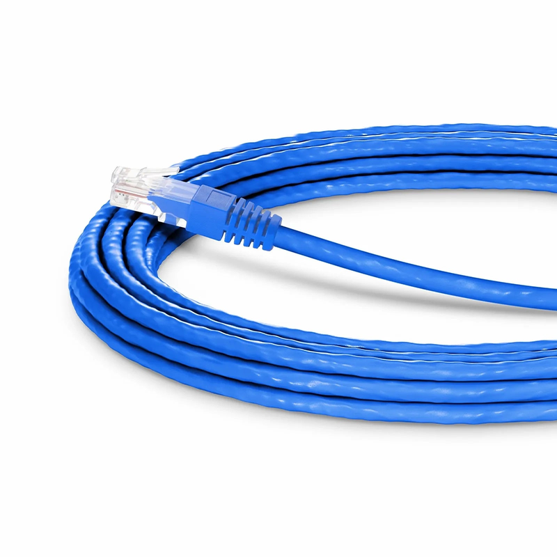 Refurb Squared 25ft (7.6m) 90 Degree Cat6 26AWG Snagless Unshielded (U/UTP) PVC CM Ethernet Network Patch Cable, RJ45 Right Angle UP Male to RJ45 Male, Blue