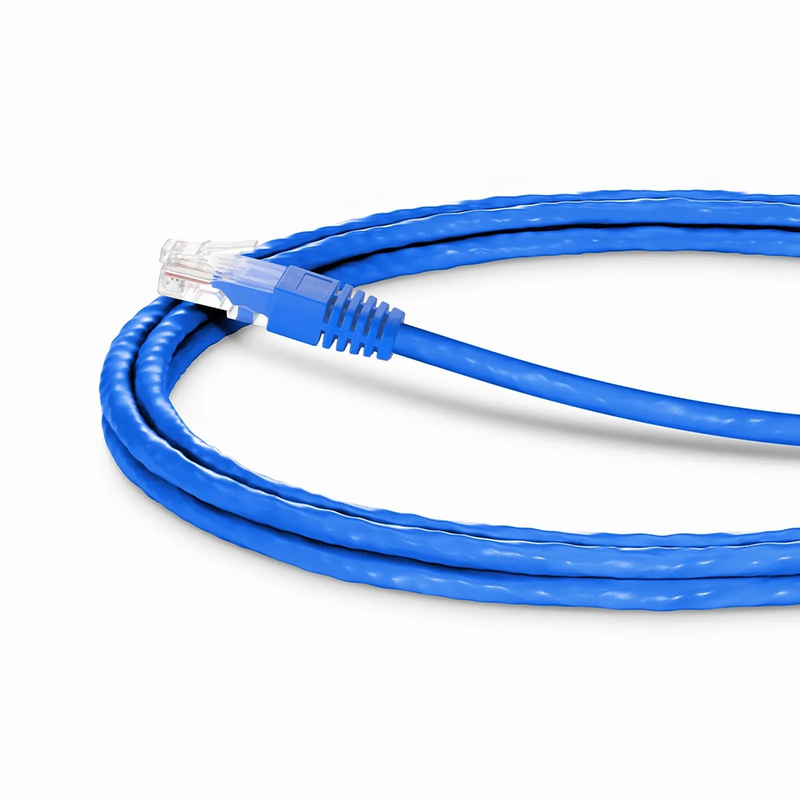 Refurb Squared 5ft (1.5m) 90 Degree Cat6 26AWG Snagless Unshielded (U/UTP) PVC CM Ethernet Network Patch Cable, RJ45 Right Angle UP Male to RJ45 Male, Blue