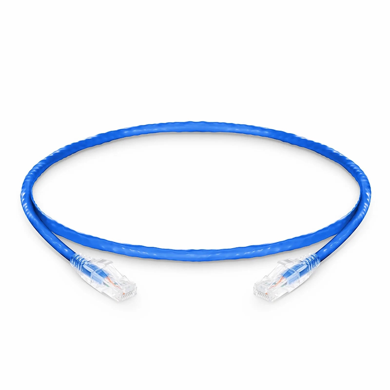 Refurb Squared 1ft (0.3m) Cat6a 24AWG Snagless Unshielded (U/UTP) LSZH Ethernet Network Patch Cable, Blue