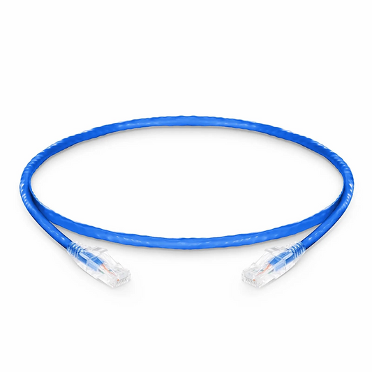 Refurb Squared 2ft (0.6m) Cat6a 24AWG Snagless Unshielded (U/UTP) LSZH Ethernet Network Patch Cable, Blue