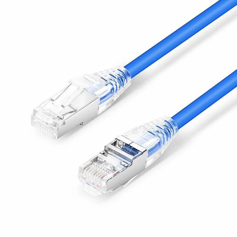 Refurb Squared 1ft (0.3m) Cat6 26AWG Snagless Shielded (S/FTP) LSZH Ethernet Network Patch Cable, Blue