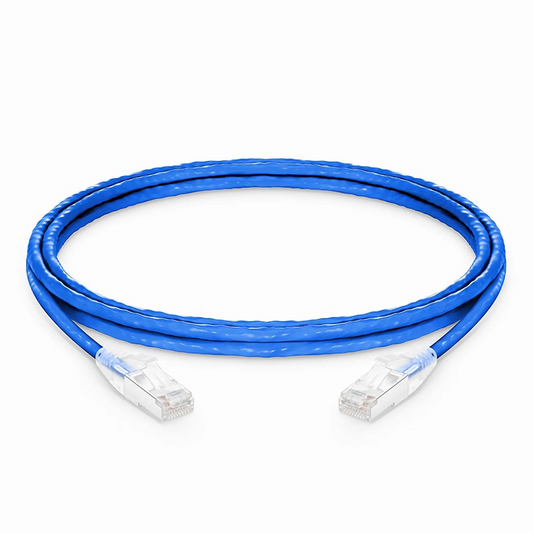 Refurb Squared 7ft (2.1m) Cat5e Snagless Shielded (F/UTP) PVC CM Ethernet Network Patch Cable, Blue
