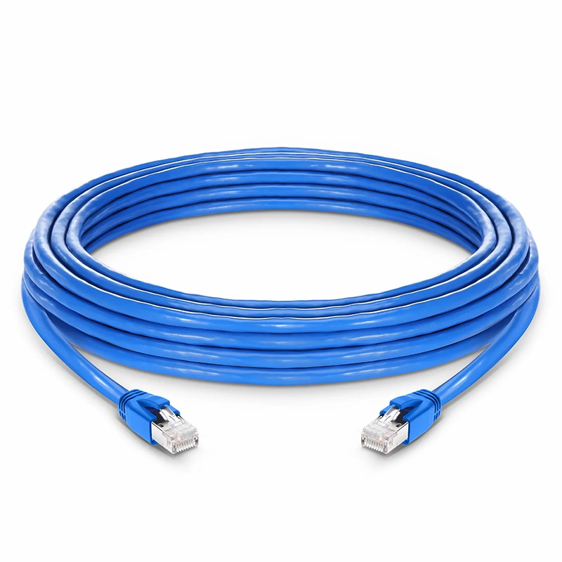 Refurb Squared 33ft (10m) Cat6a 23AWG Snagless Shielded (F/FTP) LSZH Ethernet Network Patch Cable, Blue
