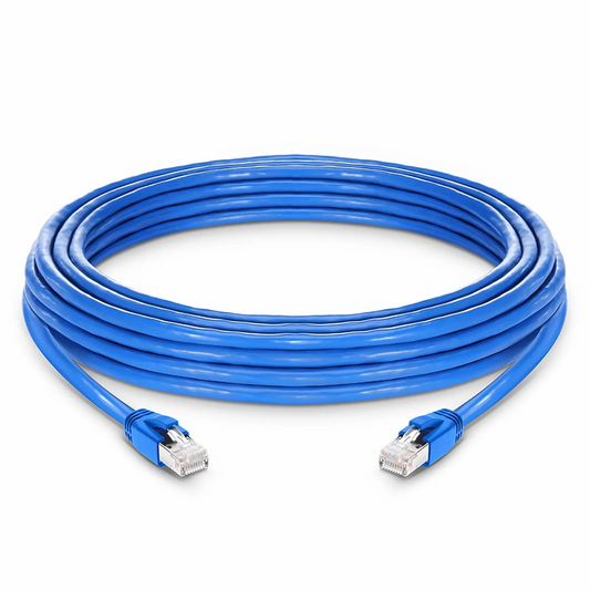 Refurb Squared 33ft (10m) Cat6a 23AWG Snagless Shielded (F/FTP) LSZH Ethernet Network Patch Cable, Blue