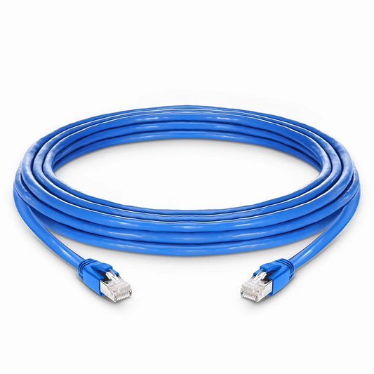 Refurb Squared 25ft (7.6m) Cat6a 23AWG Snagless Shielded (F/FTP) LSZH Ethernet Network Patch Cable, Blue