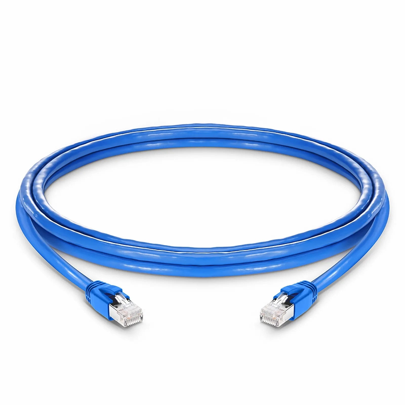 Refurb Squared 6ft (1.8m) Cat6a 23AWG Snagless Shielded (F/FTP) LSZH Ethernet Network Patch Cable, Blue
