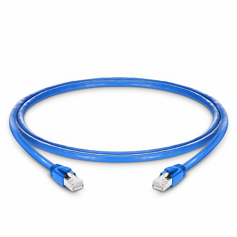 Refurb Squared 4ft (1.2m) Cat6a 23AWG Snagless Shielded (F/FTP) LSZH Ethernet Network Patch Cable, Blue