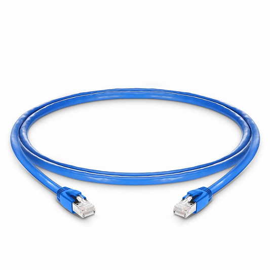 Refurb Squared 4ft (1.2m) Cat6a 23AWG Snagless Shielded (F/FTP) LSZH Ethernet Network Patch Cable, Blue