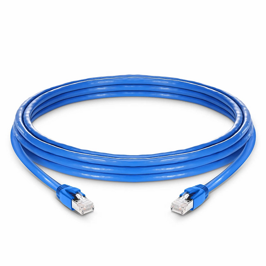 Refurb Squared 16ft (4.9m) Cat6a 23AWG Snagless Shielded (F/FTP) LSZH Ethernet Network Patch Cable, Blue