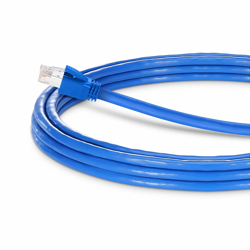 Refurb Squared 16ft (4.9m) Cat6a 23AWG Snagless Shielded (F/FTP) LSZH Ethernet Network Patch Cable, Blue