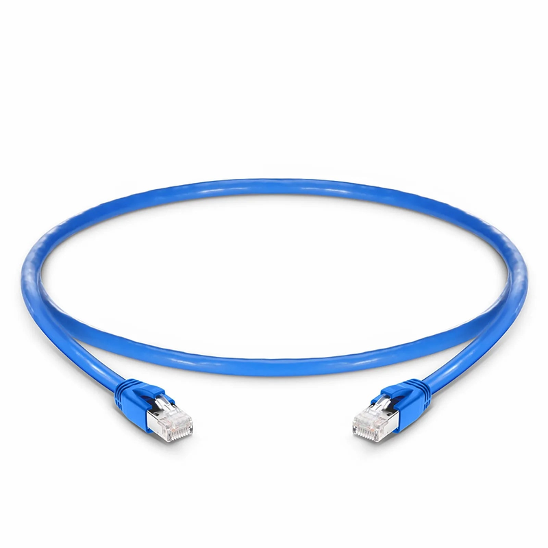 Refurb Squared 2ft (0.6m) Cat6a 23AWG Snagless Shielded (F/FTP) LSZH Ethernet Network Patch Cable, Blue