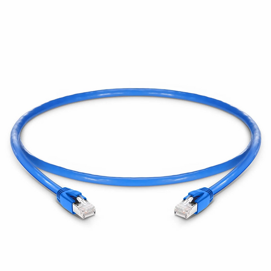 Refurb Squared 2ft (0.6m) Cat6a 23AWG Snagless Shielded (F/FTP) LSZH Ethernet Network Patch Cable, Blue