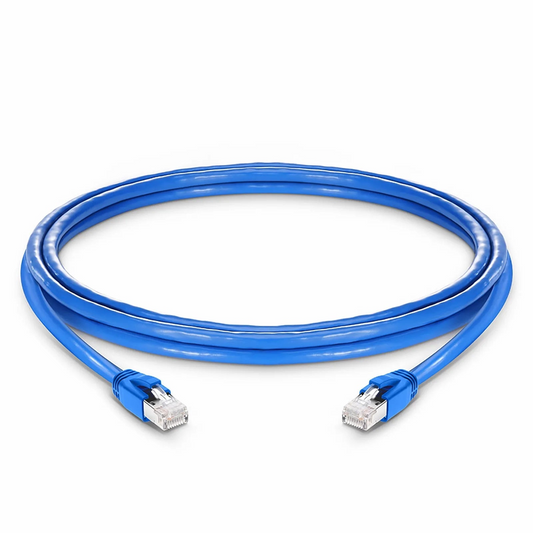 Refurb Squared 7ft (2.1m) Cat6a 23AWG Snagless Shielded (F/FTP) LSZH Ethernet Network Patch Cable, Blue