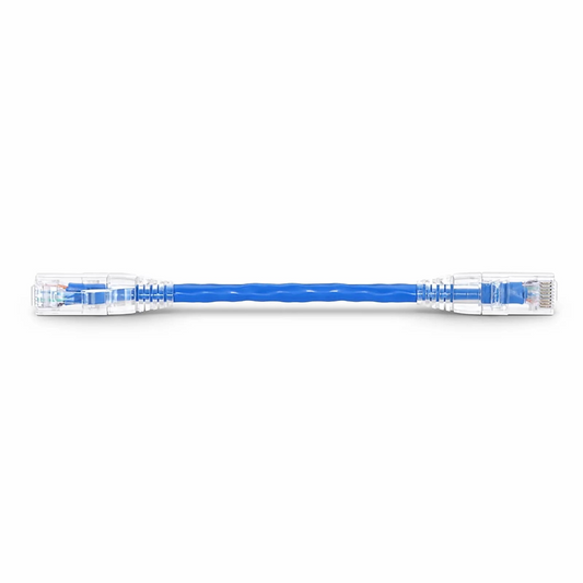 Refurb Squared 6in (0.15m) Cat6 24AWG Snagless Unshielded (U/UTP) LSZH Ethernet Network Patch Cable, Blue