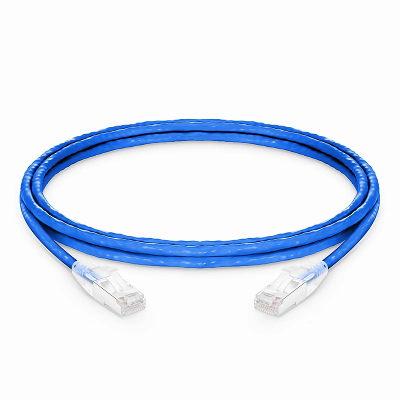 Refurb Squared 6ft (1.8m) Cat6a 26AWG Snagless Shielded (S/FTP) CM/LSZH Ethernet Network Patch Cable, Blue