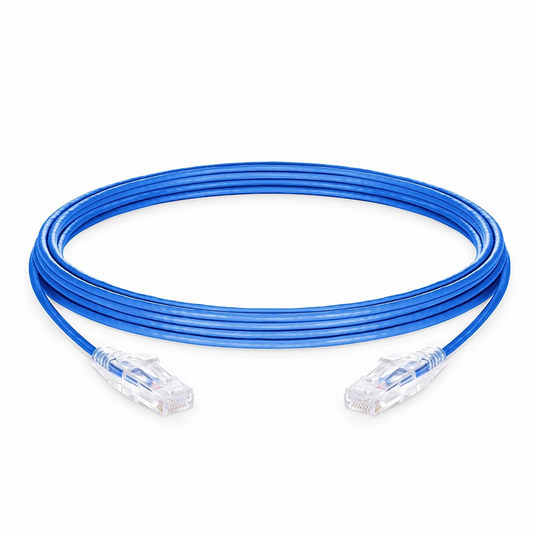 Refurb Squared 80ft (24.4m) Cat6a 28AWG Snagless Unshielded (U/UTP) CM/LSZH Small Diameter High-Flex Ethernet Network Patch Cable, Blue