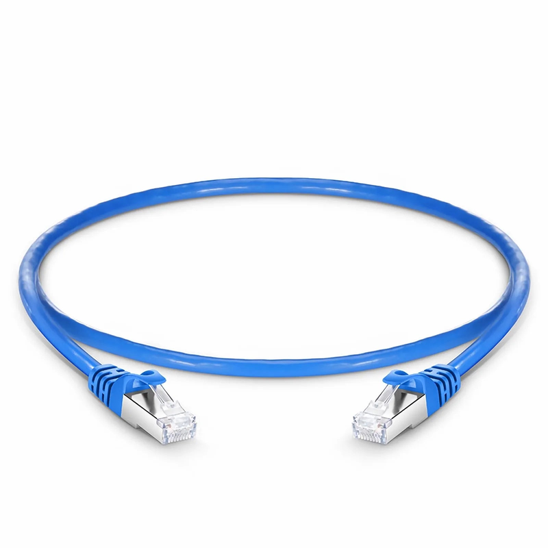 Refurb Squared 2ft (0.6m) Cat6a 26AWG Snagless Shielded (S/FTP) PVC CM Ethernet Network Patch Cable, Blue, 24Pcs/pack