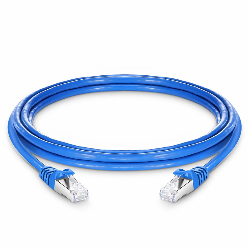 Refurb Squared 6in (0.15m) Cat6a 26AWG Snagless Shielded (S/FTP) PVC CM Ethernet Network Patch Cable, Blue, 10Pcs/pack