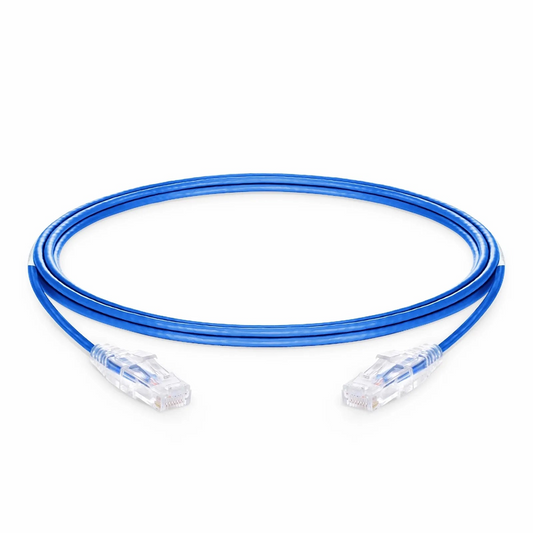 Refurb Squared 15ft (4.6m) Cat6 28AWG Snagless Unshielded (U/UTP) PVC CM Small Diameter High-Flex Ethernet Network Patch Cable, Blue